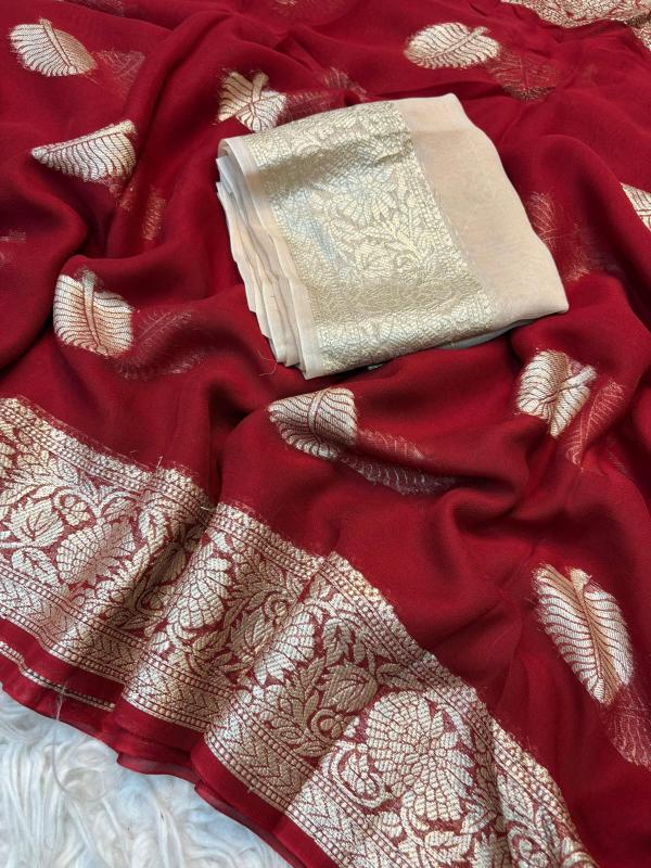 Dazira viscose leaf jacquard Saree manufacturers in Hyderabad