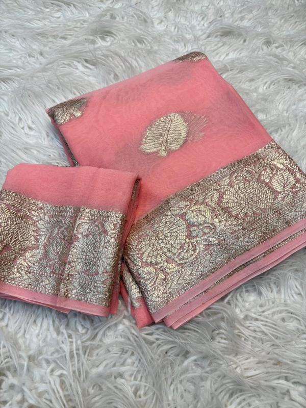 Dazira viscose leaf jacquard Saree manufacturers in Hyderabad