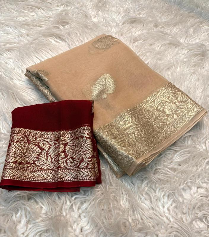 Dazira viscose leaf jacquard Saree manufacturers in Hyderabad