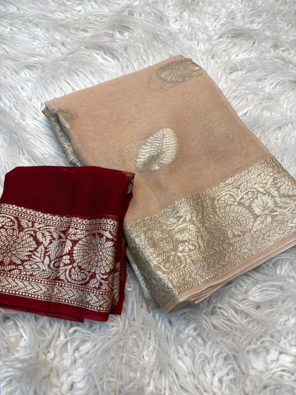 Dazira viscose leaf jacquard Saree manufacturers in Hyderabad