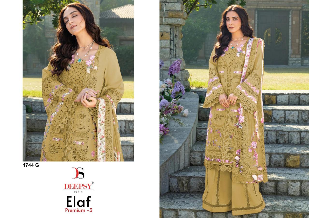Deepsy Elaf Premium vol 3 d 1744 catalog pakistani suit wholesalers