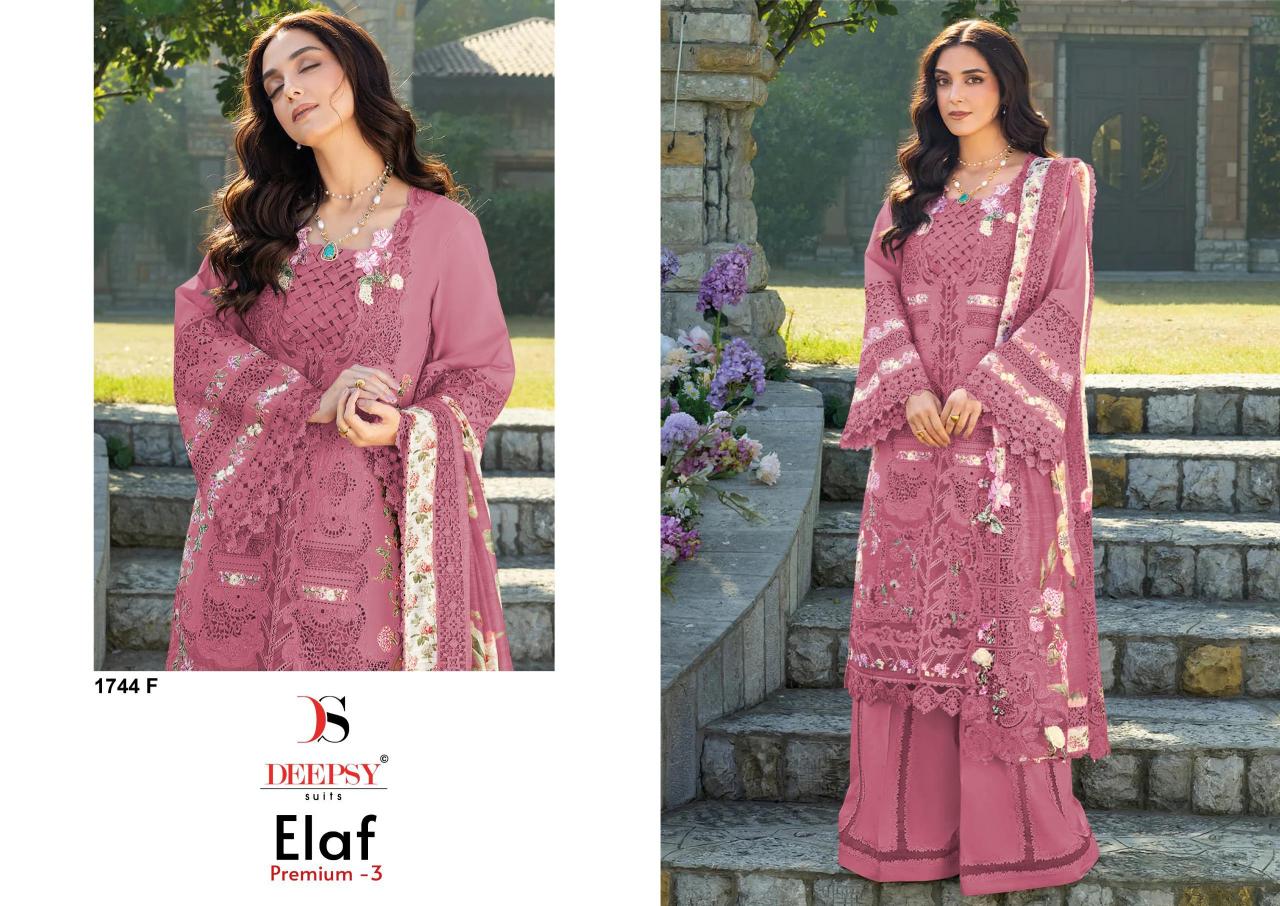 Deepsy Elaf Premium vol 3 d 1744 catalog pakistani suit wholesalers