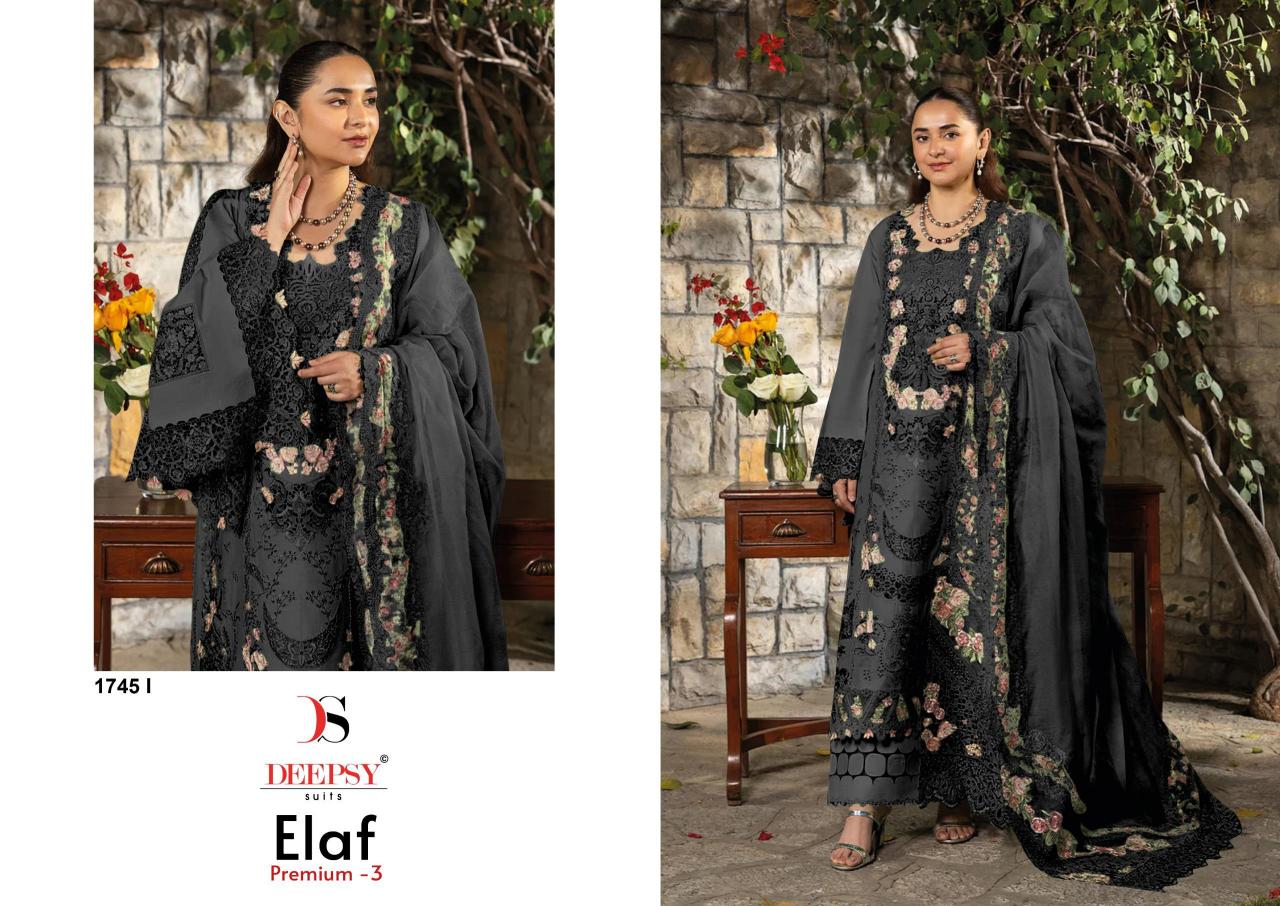 Deepsy Elaf Premium vol 3 d 1745 catalog wholesale pakistani suits in hyderabad