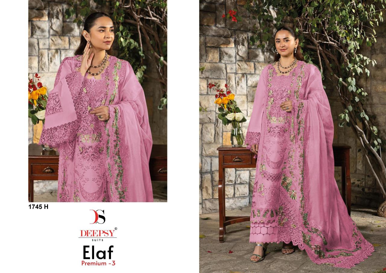 Deepsy Elaf Premium vol 3 d 1745 catalog wholesale pakistani suits in hyderabad