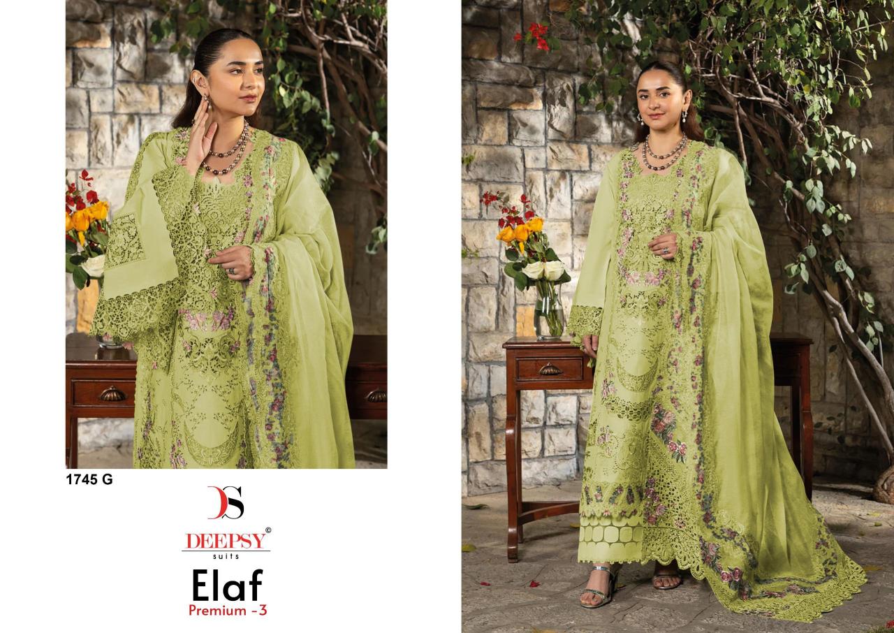 Deepsy Elaf Premium vol 3 d 1745 catalog wholesale pakistani suits in hyderabad