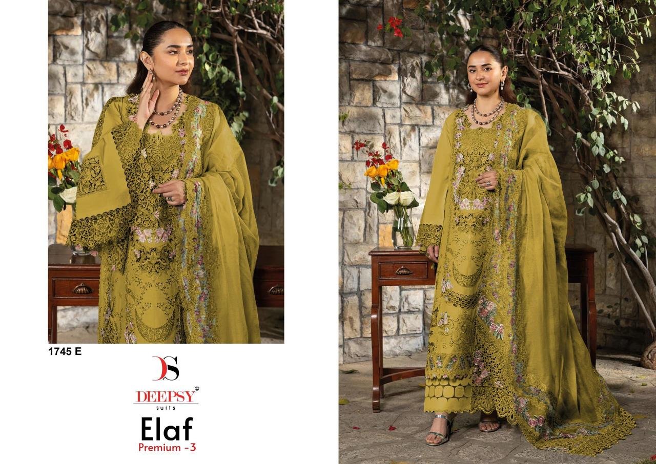 Deepsy Elaf Premium vol 3 d 1745 catalog wholesale pakistani suits in hyderabad