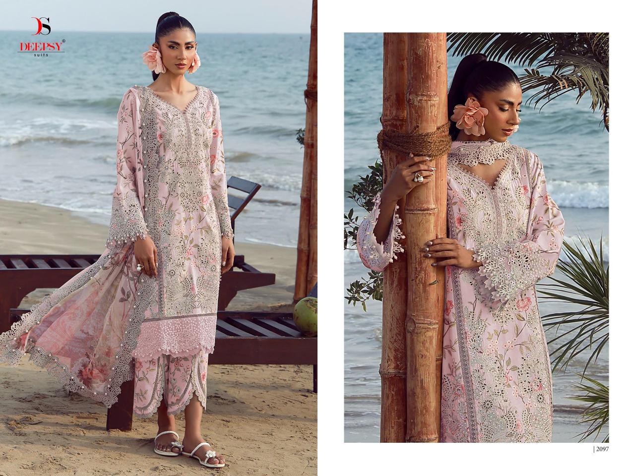 Deepsy Jade Flora Premium vol 2 catalog Chiffon dupatta wholesale pakistani designer suits