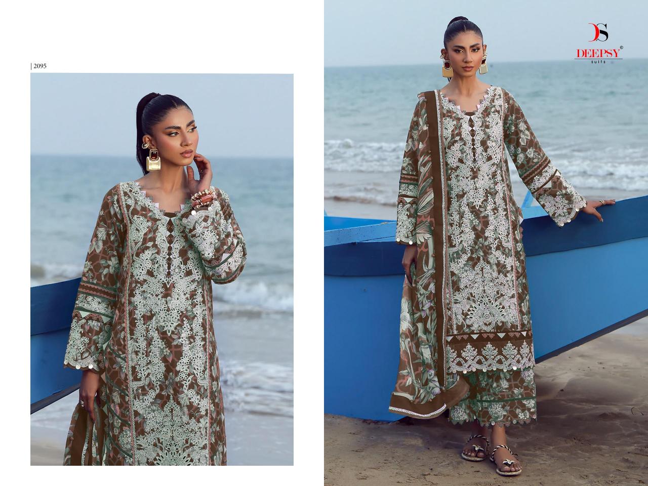 Deepsy Jade Flora Premium vol 2 catalog Chiffon dupatta wholesale pakistani designer suits