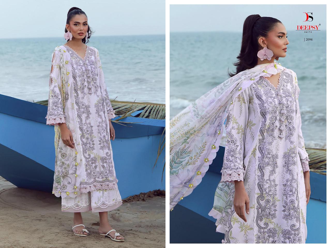 Deepsy Jade Flora Premium vol 2 catalog Cotton dupatta pakistani wholesale suits