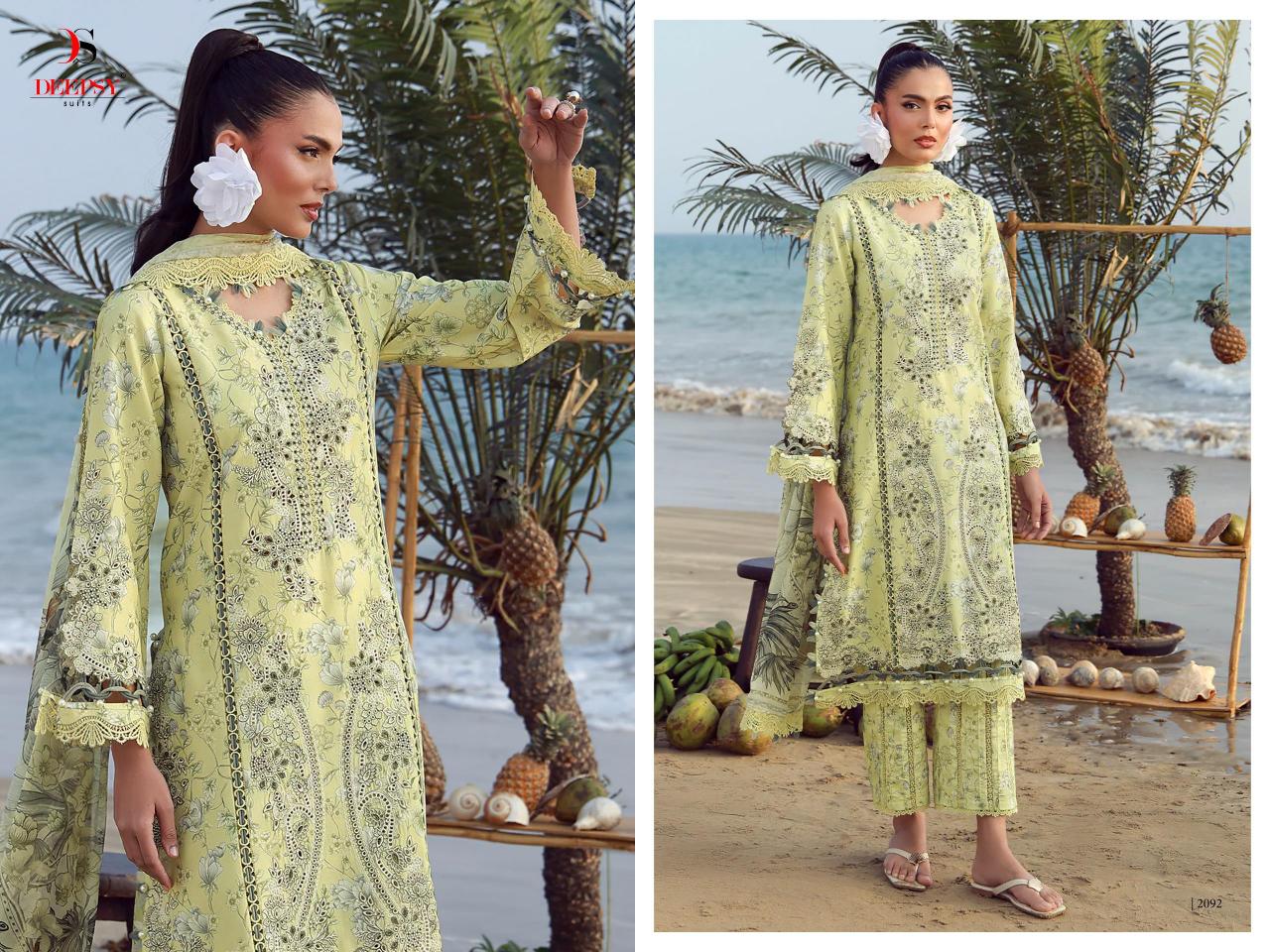 Deepsy Jade Flora Premium vol 2 catalog Cotton dupatta pakistani wholesale suits