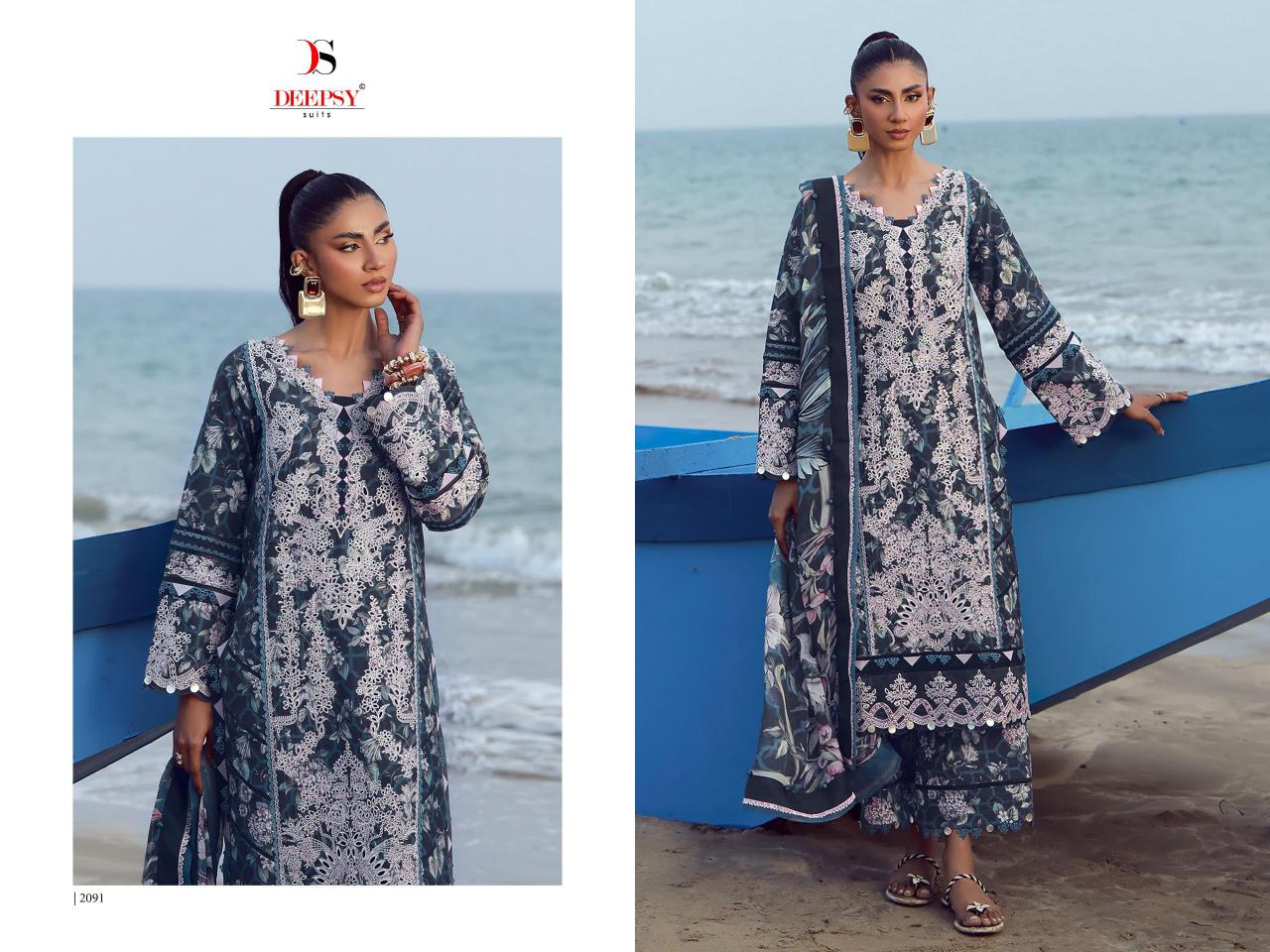 Deepsy Jade Flora Premium vol 2 catalog Cotton dupatta pakistani wholesale suits