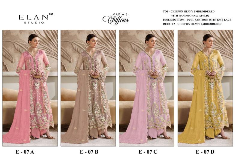Elan E 07 catalog pakistani suits at wholesale price