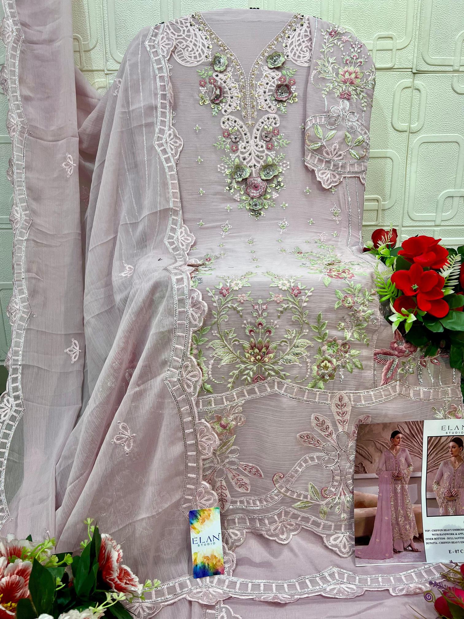 Elan E 07 catalog pakistani suits at wholesale price