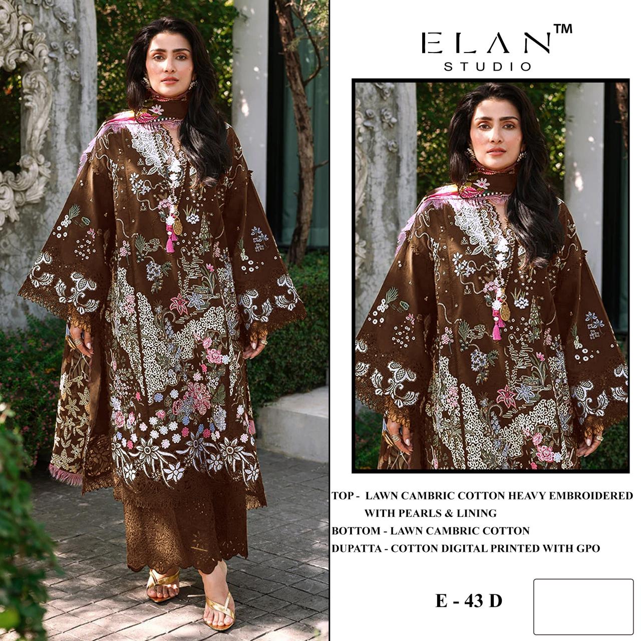 Elan E 43 catalog pakistani wholesale suits in india