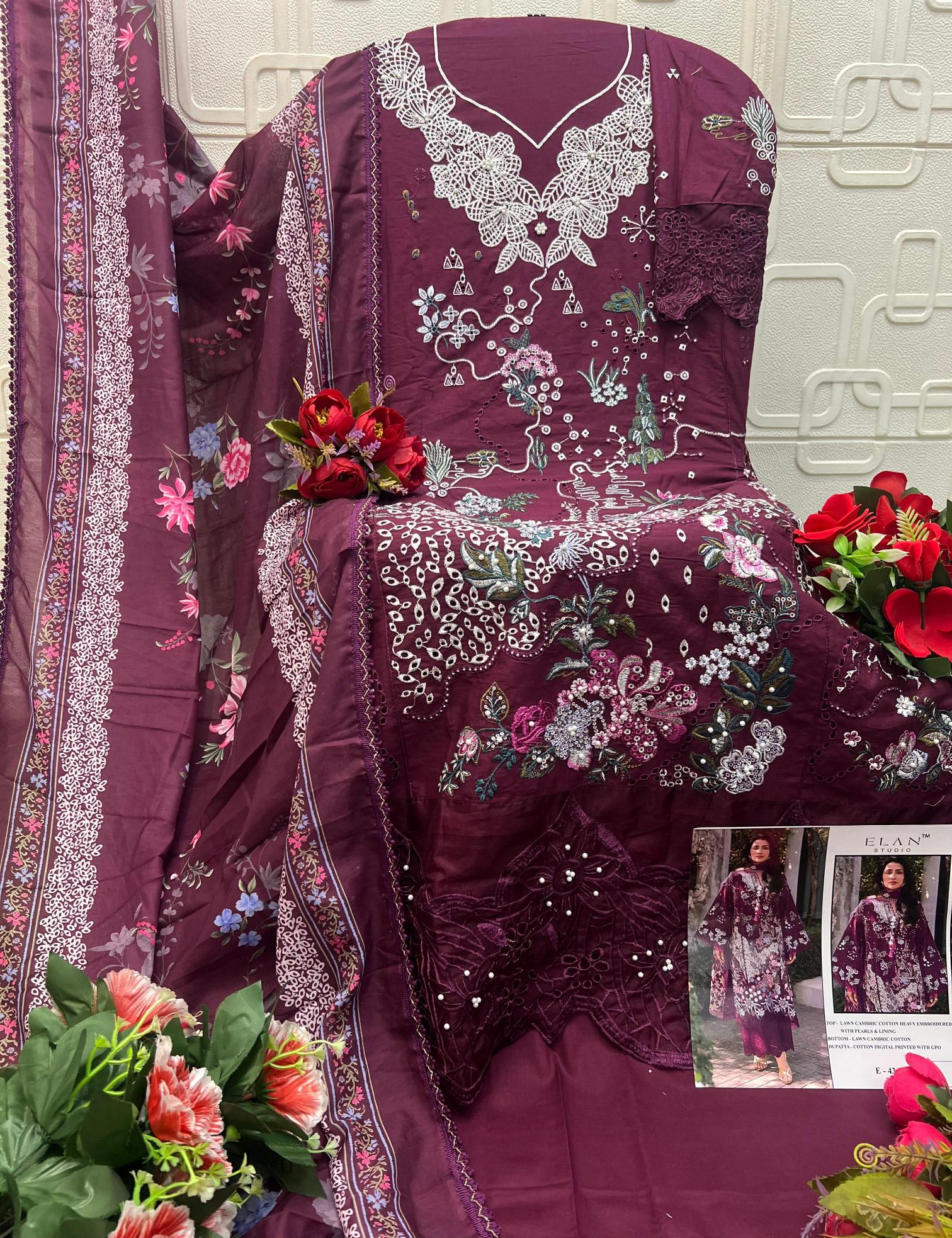 Elan E 43 catalog pakistani wholesale suits in india