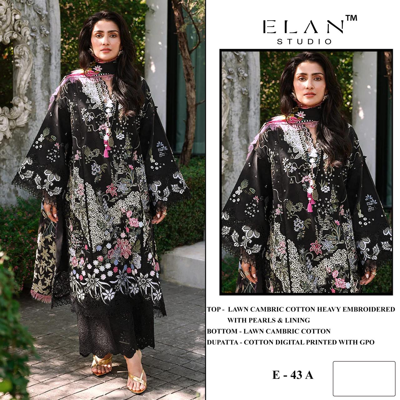 Elan E 43 catalog pakistani wholesale suits in india