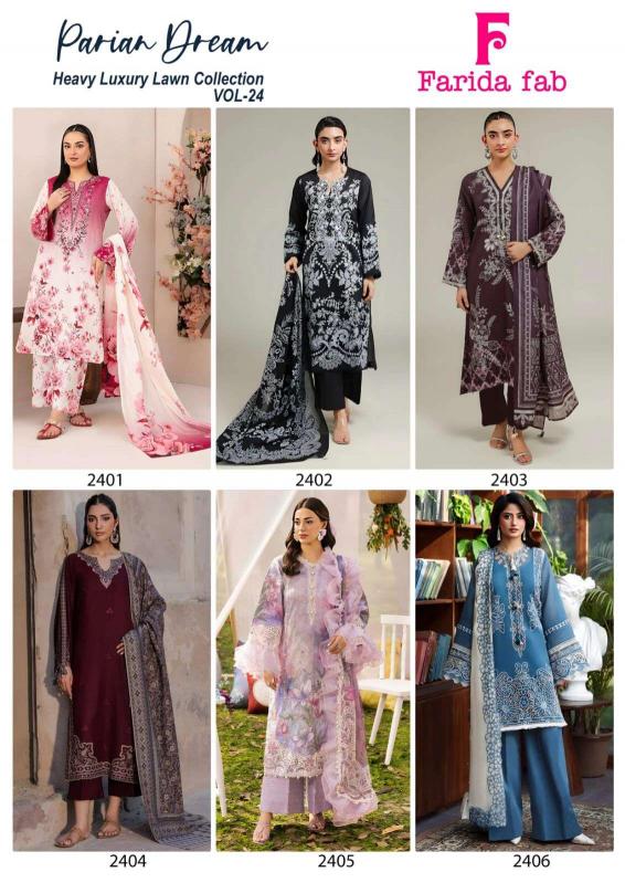 Farida Fab Praian Dream Vol-24 – Karachi Kurti Pant With Dupatta - Wholesale Catalog