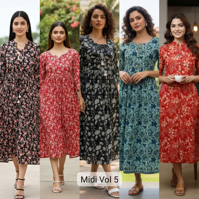 Felocity Midi Dress Vol 5 Wholesale kurtis for resellers in Hyderabad
