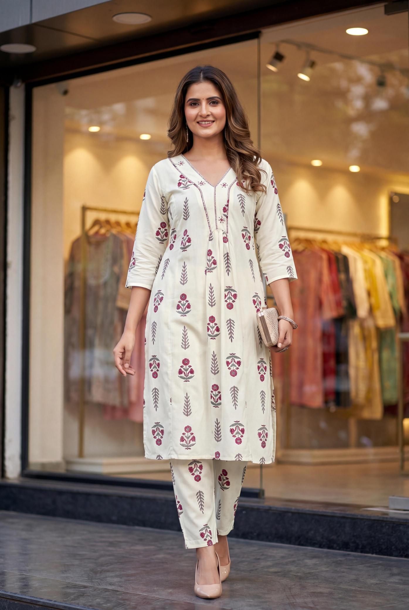 Felocity Rayon fabric Classy two piece Kurtis at wholesale prices in Delhi
