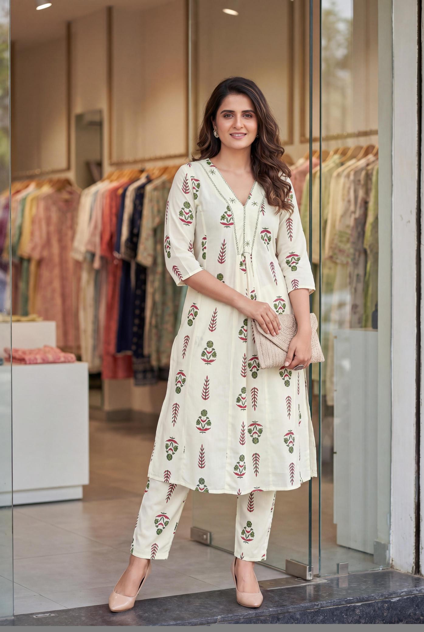 Felocity Rayon fabric Classy two piece Kurtis at wholesale prices in Delhi