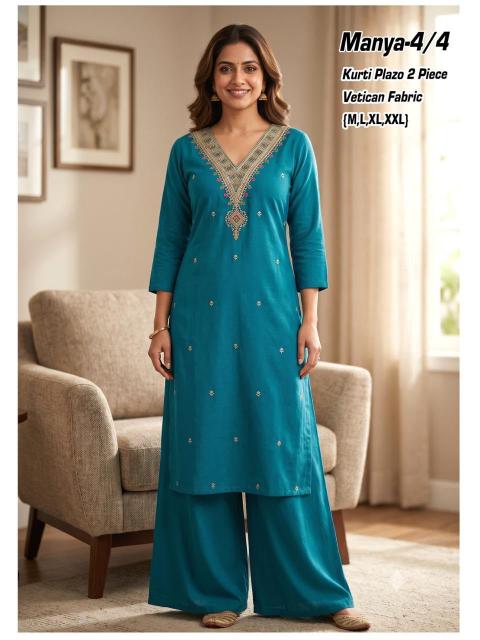 Feolicity Manya 2 Piece Kurti Palazzo Set for Women
