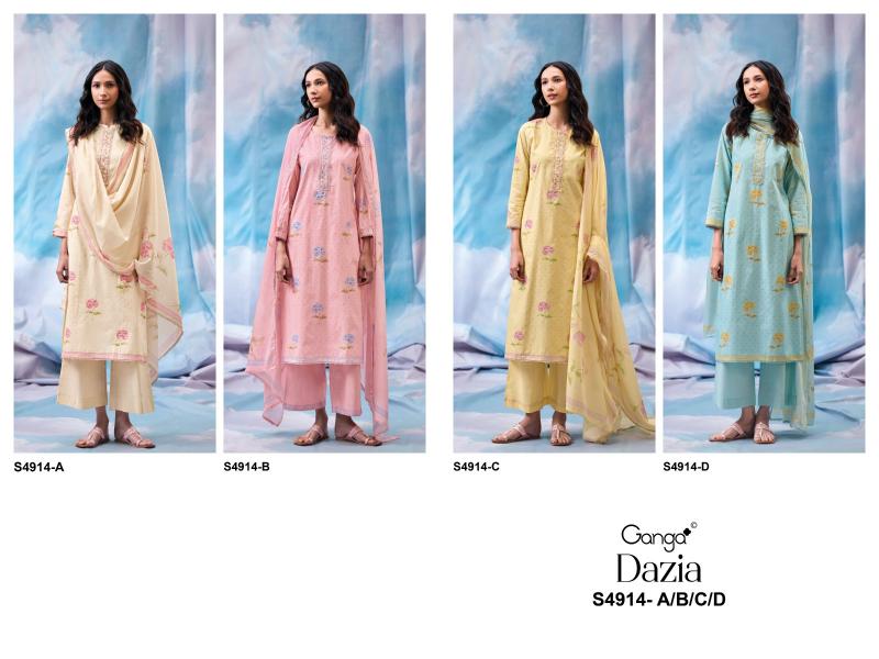Ganga Dazia 4914 catalog wholesale salwar kameez catalogs