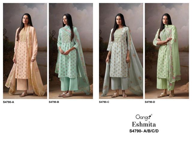 Ganga Eshmita 4790 catalog wholesale salwar kameez market in kolkata