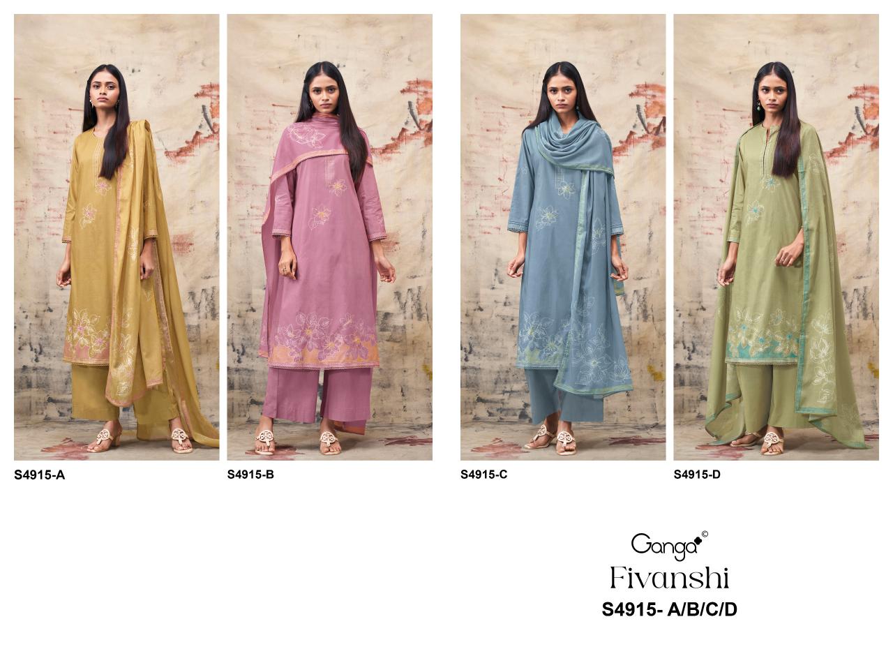 Ganga Fivanshi 4915 catalog buy wholesale salwar kameez online 