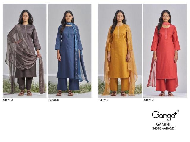 Ganga Gamini 4878 catalog mumbai salwar kameez wholesalers