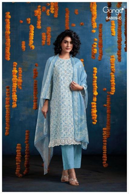 Ganga Hespera 4809 catalog indian salwar kameez wholesale