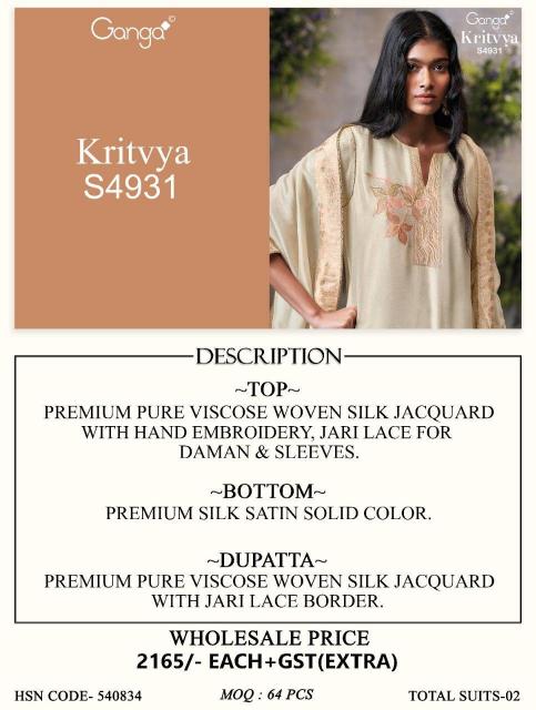 GANGA KRITVYA 4931 Salwar kameez wholesale suppliers in Hyderabad