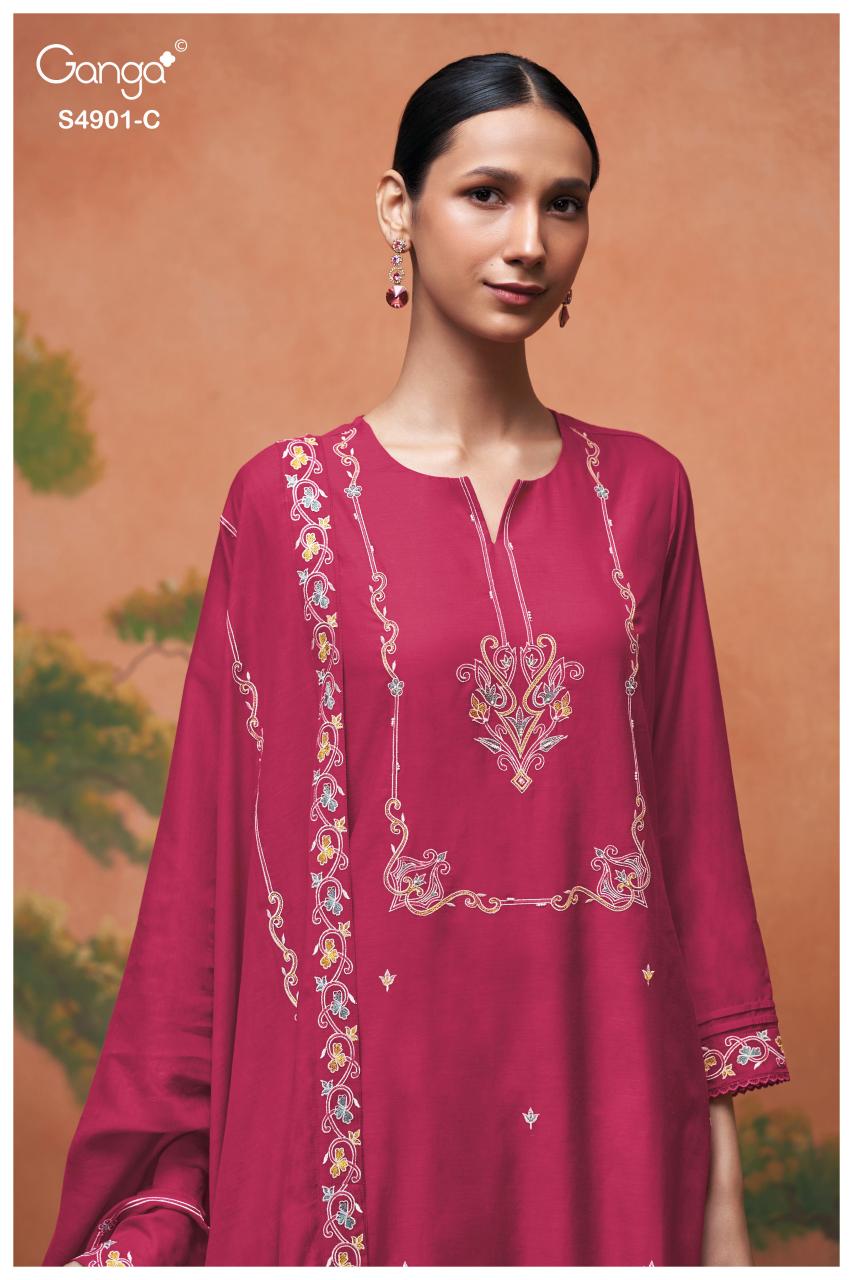 Ganga Navisha 4901 catalog salwar kameez wholesale market in mumbai