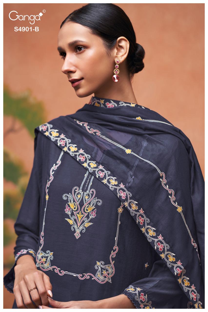 Ganga Navisha 4901 catalog salwar kameez wholesale market in mumbai