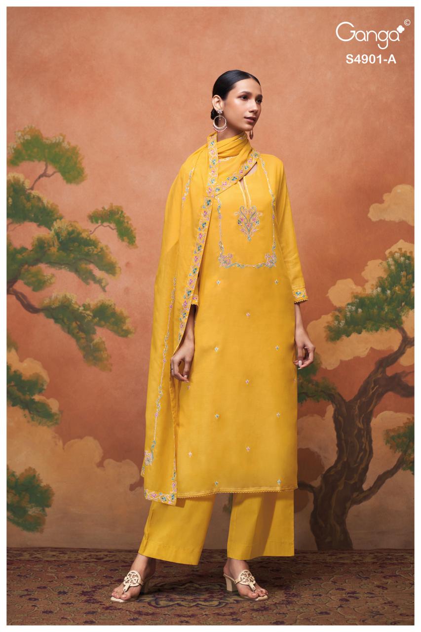 Ganga Navisha 4901 catalog salwar kameez wholesale market in mumbai