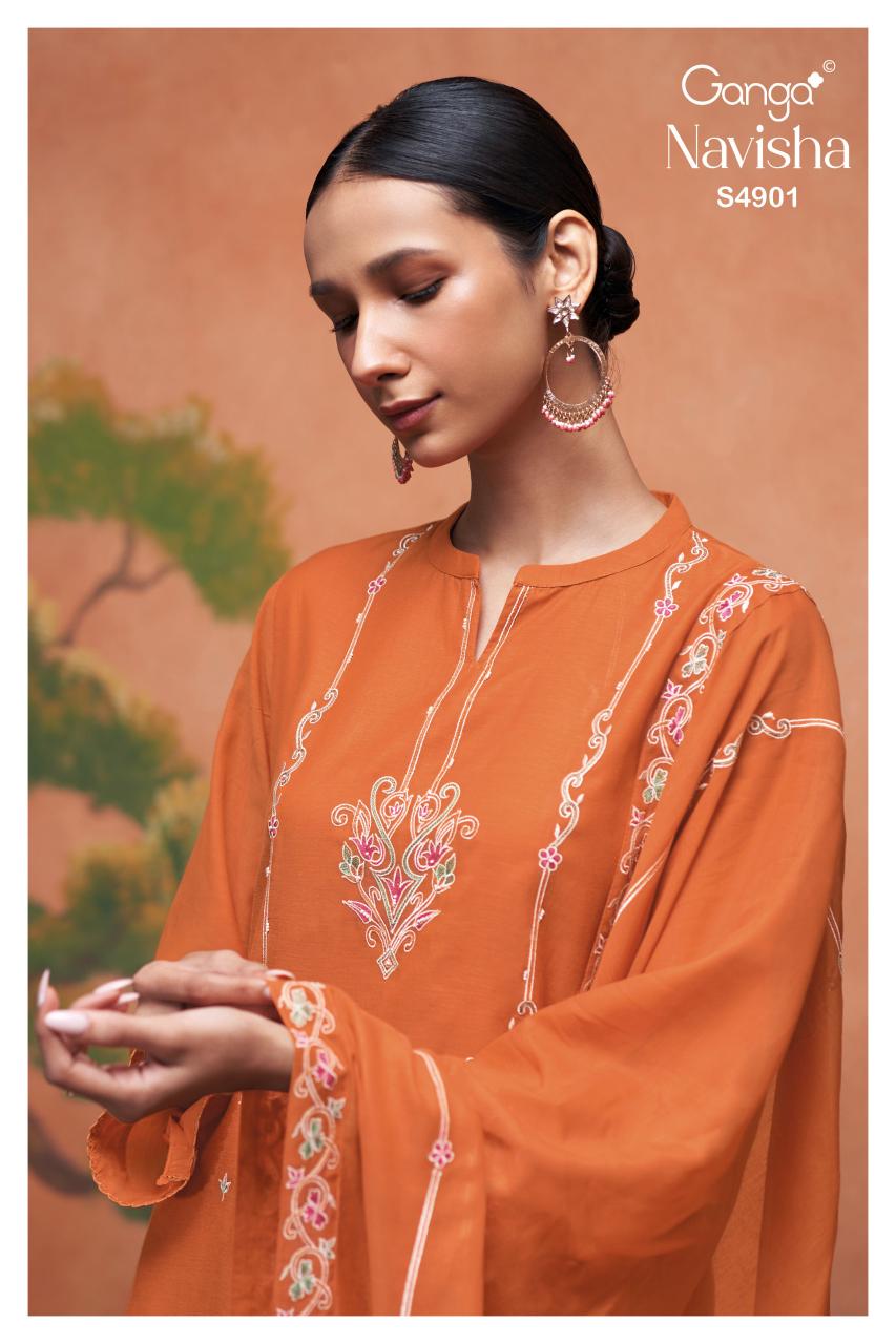 Ganga Navisha 4901 catalog salwar kameez wholesale market in mumbai