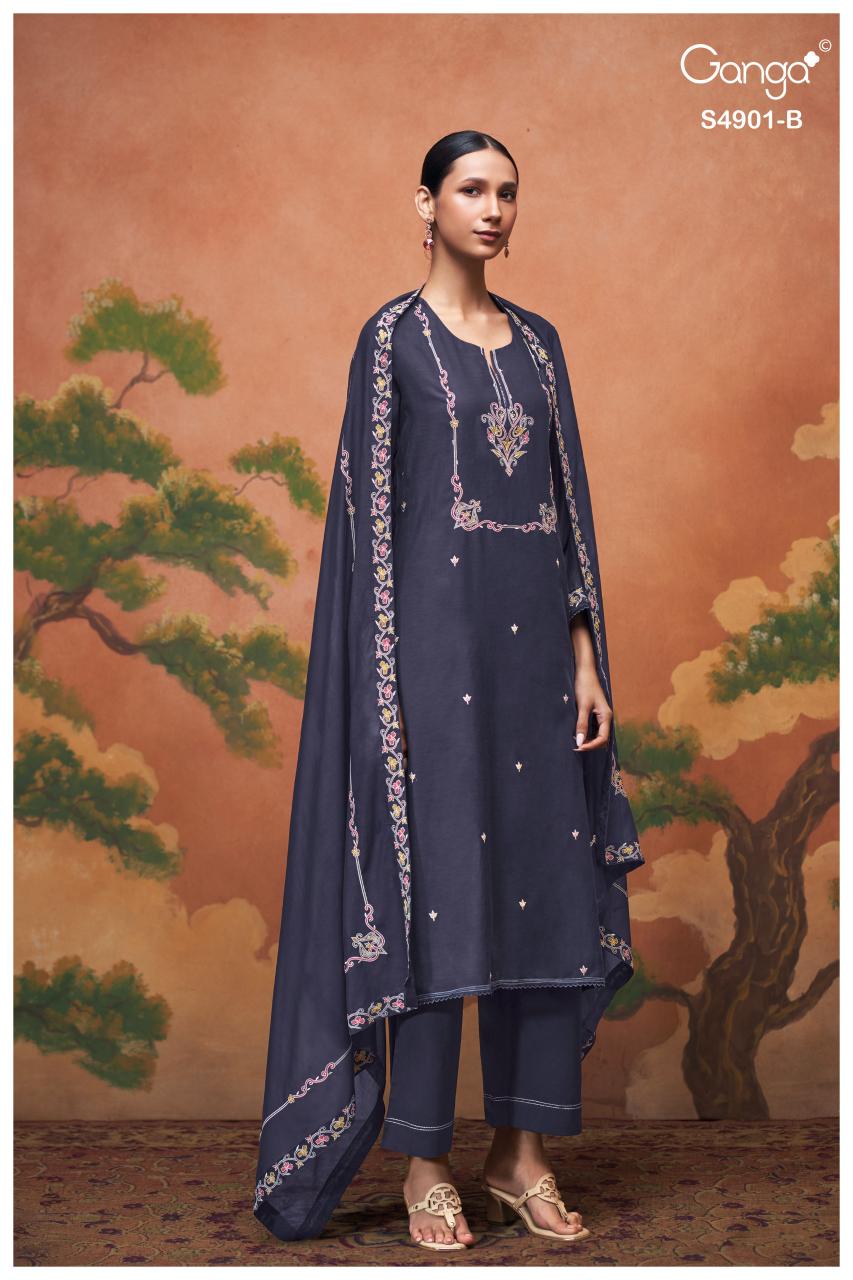 Ganga Navisha 4901 catalog salwar kameez wholesale market in mumbai