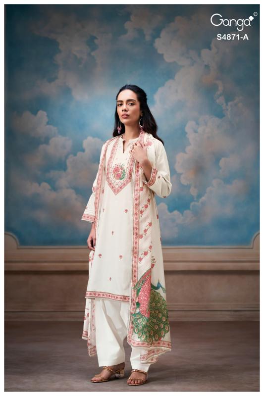 Ganga Pranati 4871 catalog wholesale salwar kameez market in kolkata