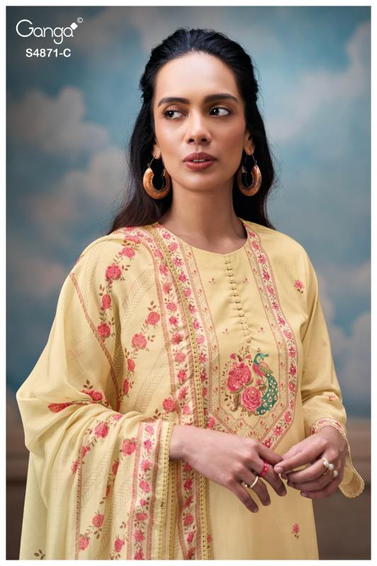 Ganga Pranati 4871 catalog wholesale salwar kameez market in kolkata