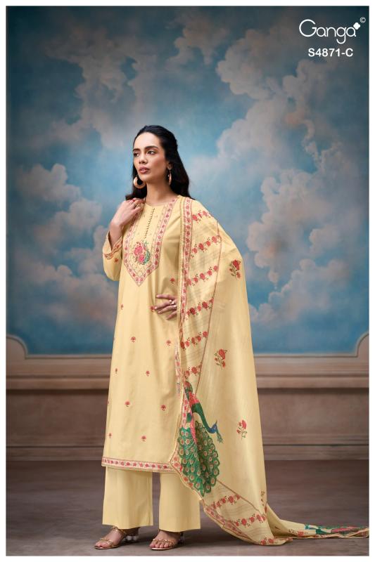 Ganga Pranati 4871 catalog wholesale salwar kameez market in kolkata
