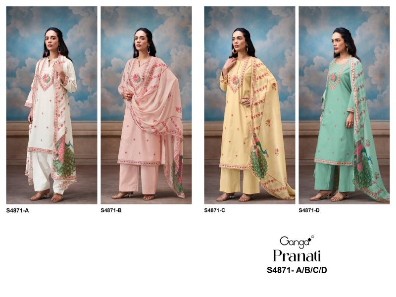 Ganga Pranati 4871 catalog wholesale salwar kameez market in kolkata