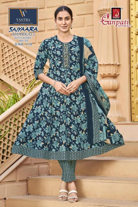 Ganpati Saiyaara Vol-3 – Anarkali Style Kurti Pant With Dupatta - Wholesale Catalog