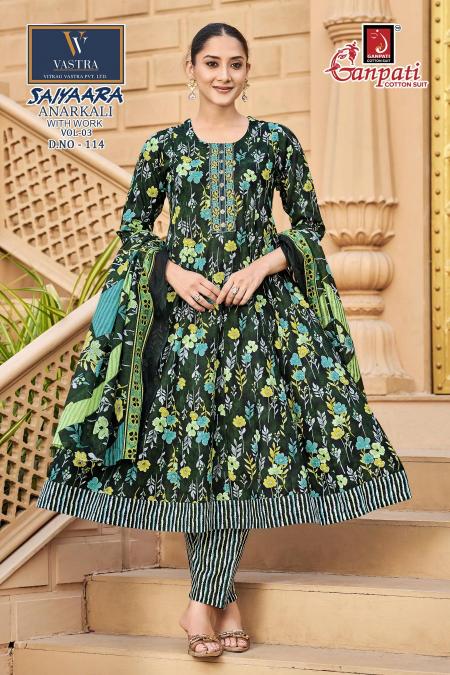 Ganpati Saiyaara Vol-3 – Anarkali Style Kurti Pant With Dupatta - Wholesale Catalog