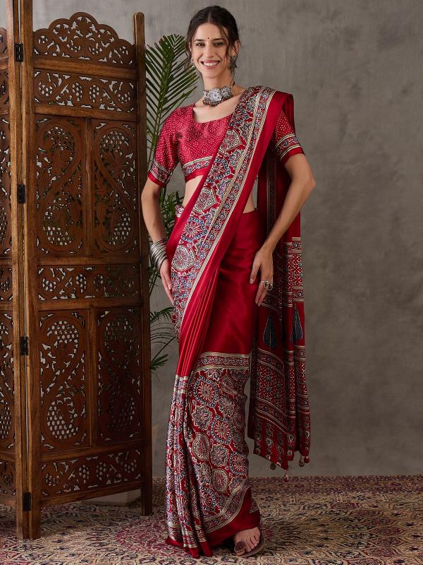 GIRNAR Ajrakh Luxe Kolkata saree wholesale suppliers