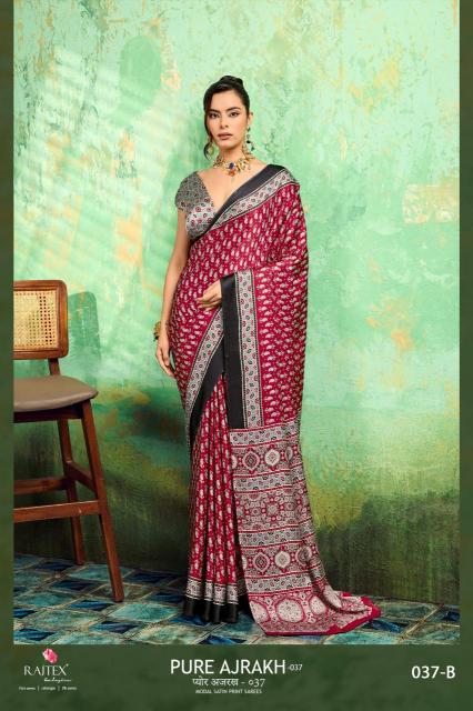 GIRNAR PURE AJRAKH 037 Wholesale saree market in Kolkata