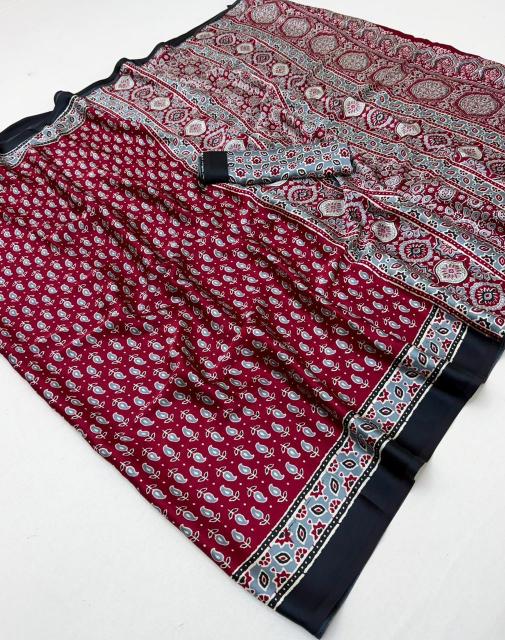 GIRNAR PURE AJRAKH 037 Wholesale saree market in Kolkata