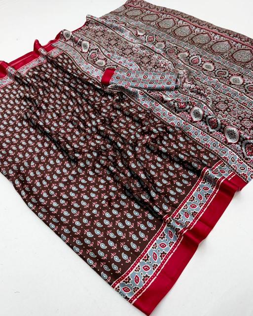 GIRNAR PURE AJRAKH 037 Wholesale saree market in Kolkata