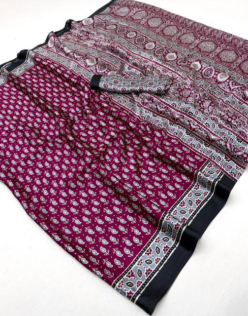 GIRNAR PURE AJRAKH 037 Wholesale saree market in Kolkata