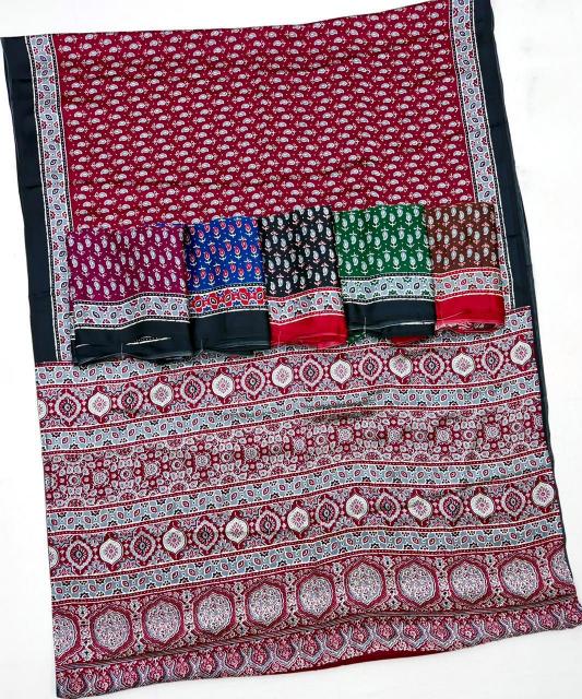 GIRNAR PURE AJRAKH 037 Wholesale saree market in Kolkata