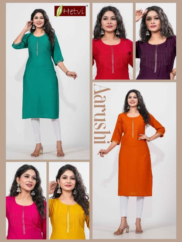 Hetvi Aarushi catalog kurtis wholesaler in vapi