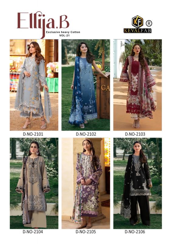 KevalFab Ellija-B Vol-21 – Karachi Dress Material - Wholesale Catalog